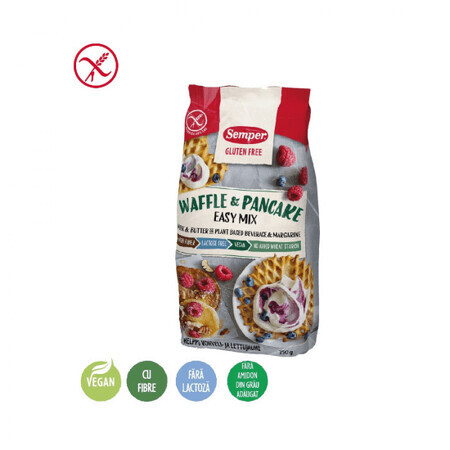 Miscela di farine per waffle e pancake senza glutine, 250 g, Sempre