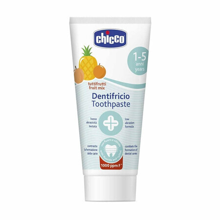 Chicco Dentifricio Bambini Gusto Tuttifrutti 1-5 Anni, 50ml