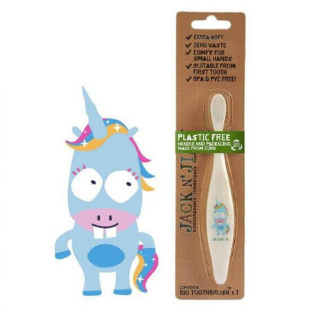 Brosse à dents écologique Licorne pour bébés et enfants, Jack N Jill