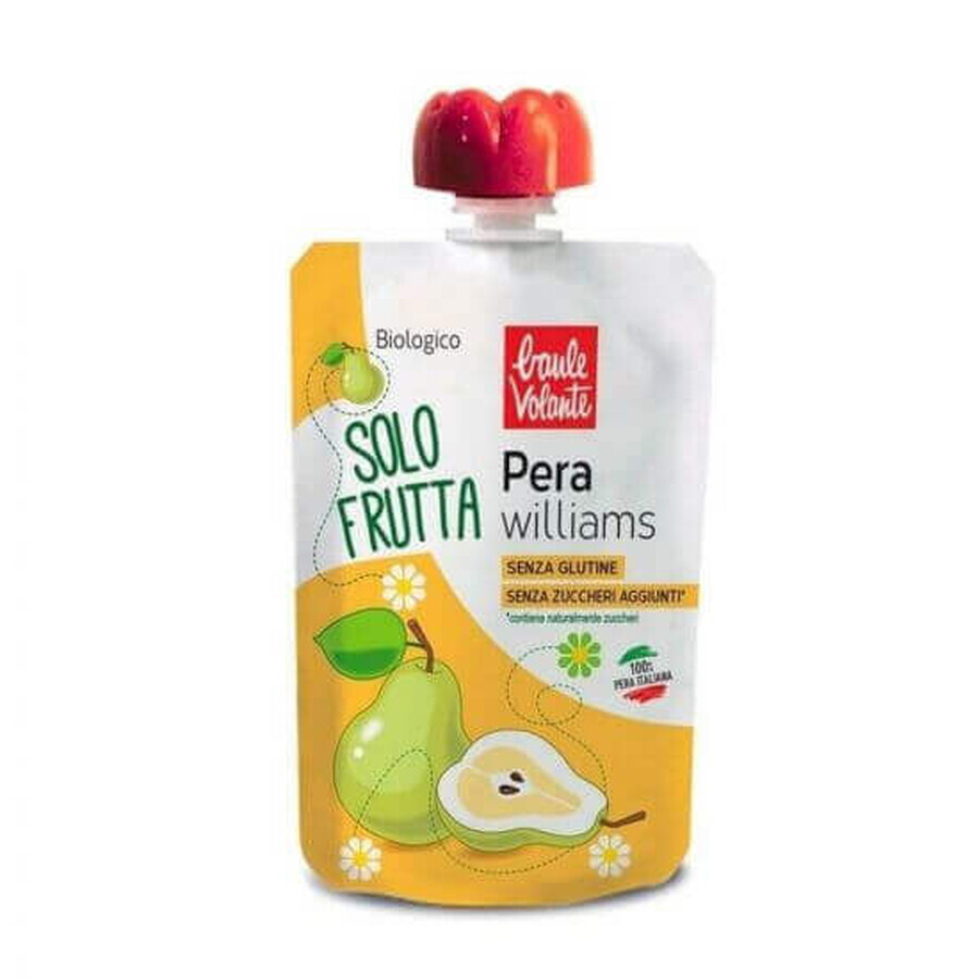 Organic pear puree williams gluten free, 100 g, Baule Volante