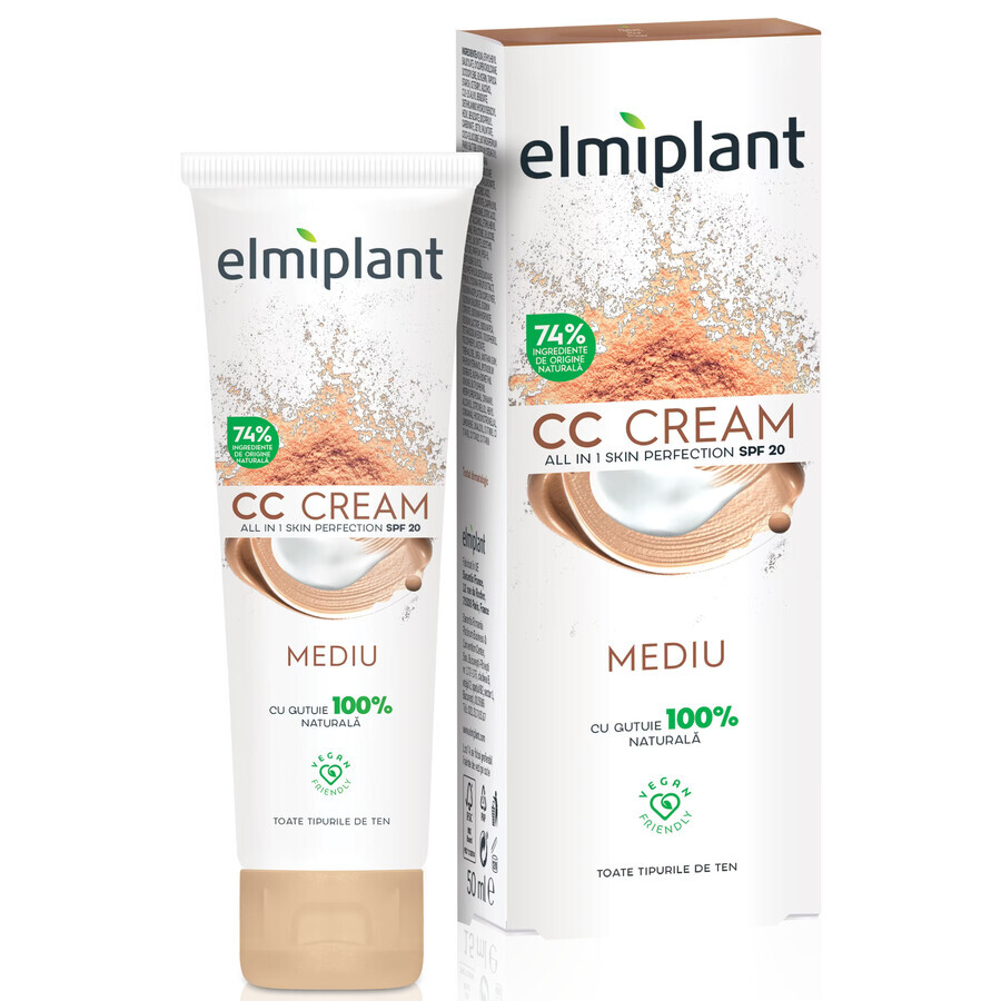 Crema CC Skin Moisture, tonalità media, 50 ml, Elmiplant