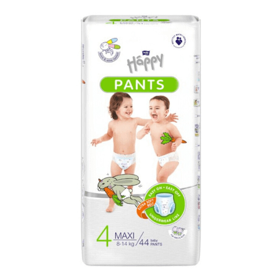 Diaper Pants Maxi No. 4, 8-14 kg, 44 pieces, Happy