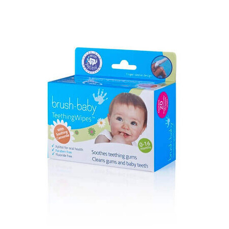 Wet Teething Wipes, Brush Baby