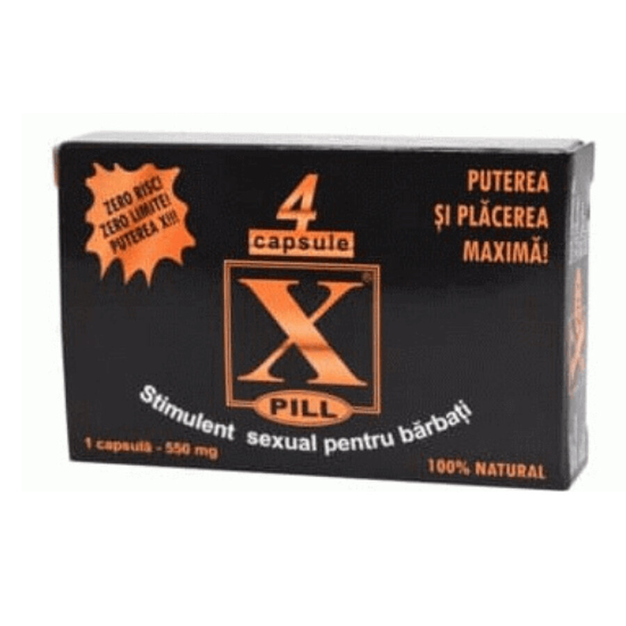 Stimolante sessuale per uomini X-Pill, 550 mg x 4 capsule, Sichuan Wolong Pharmaceutical