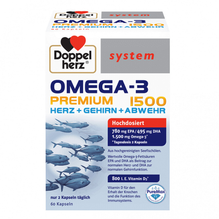 Sistema Omega 3 Premium 1500, 60 capsule, Doppleherz