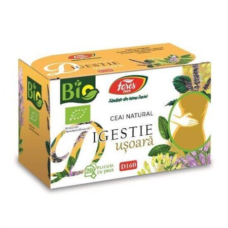 Tè ecologico Easy Digestion D160, 20 bustine, Fares