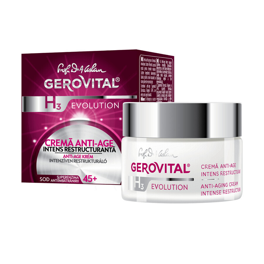 Crema antietà ristrutturante intensa 45 Gerovital H3 Evolution, 50 ml, Farmec