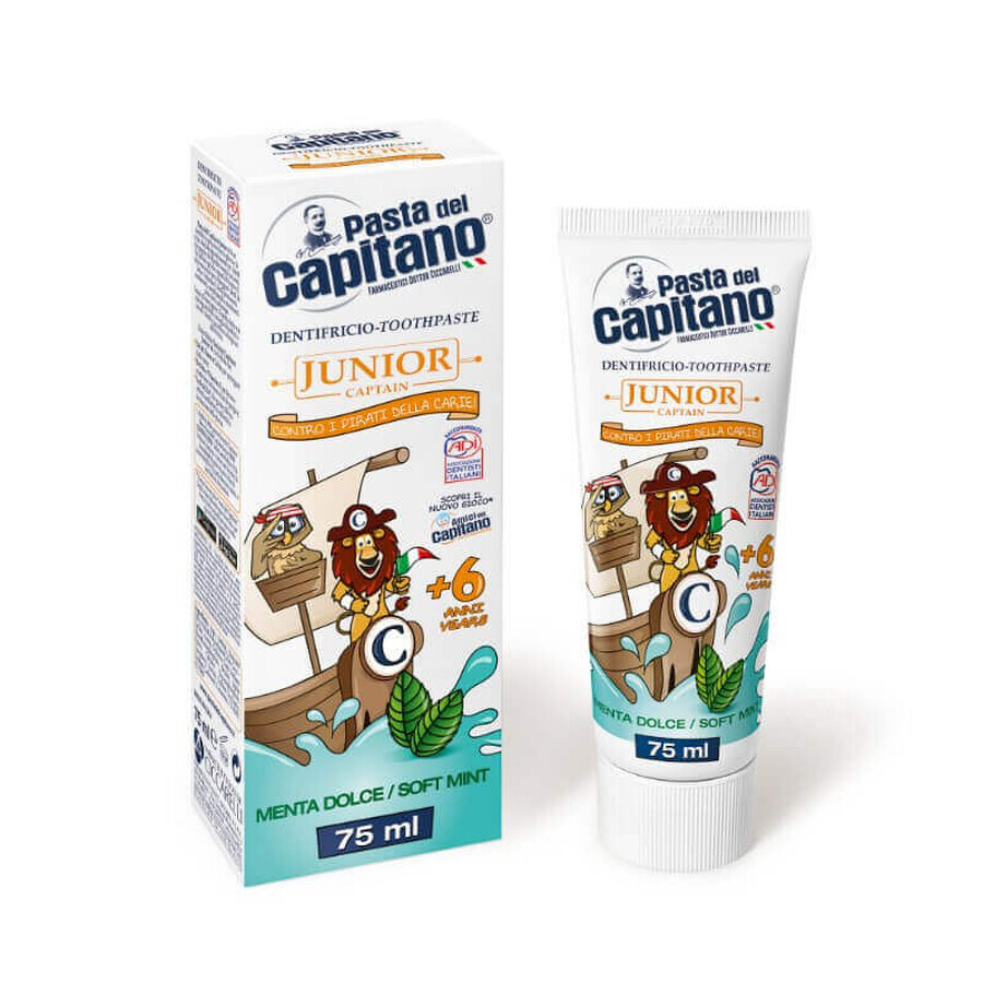 Pasta Del Capitano Dentifricio Junior +6 Anni Gusto Menta Dolce 75 ml