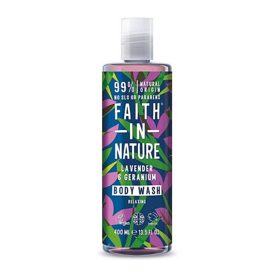 Gel doccia con lavanda e geranio x 400ml, Faith in Nature