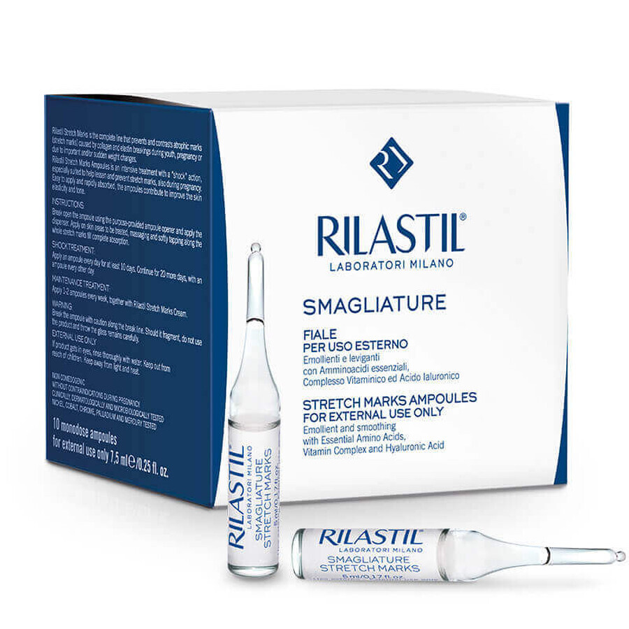 RILASTIL SMAGLIATURE - 10 fiale da 5 ml per prevenire e contrastare le smagliature