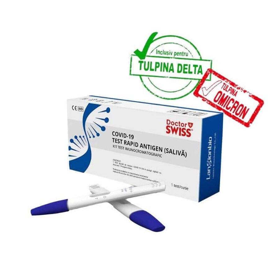 Test rapido dell'antigene COVID 19, LanSionbio tipo lecca-lecca saliva x 1 test/scatola