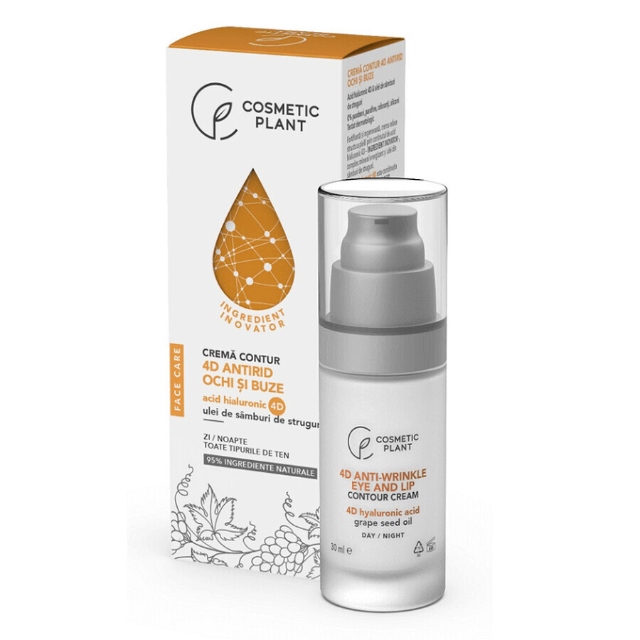 Face Care Crema contorno occhi e labbra antirughe, 30 ml, Vegetale cosmetico