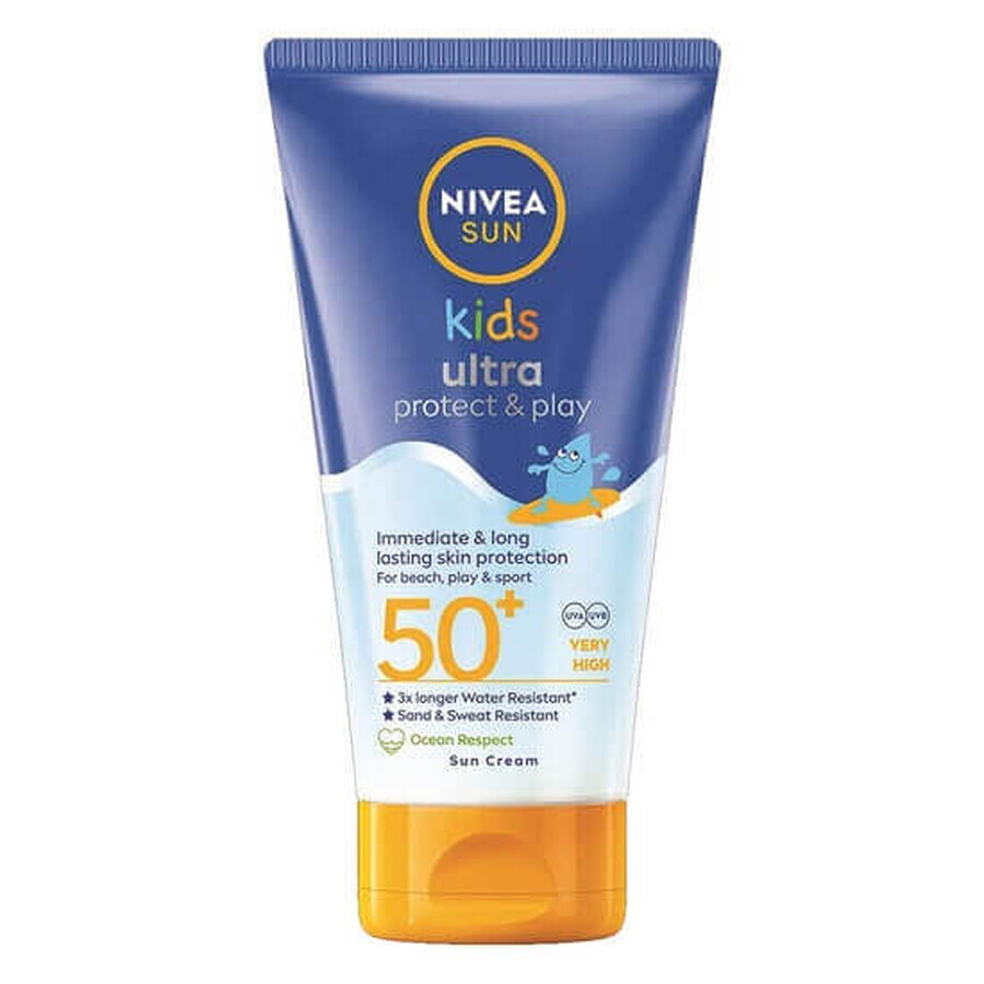 Lozione solare protettiva per bambini SPF 50+ Ultra Protect & Play, 150 ml, Nivea Sun