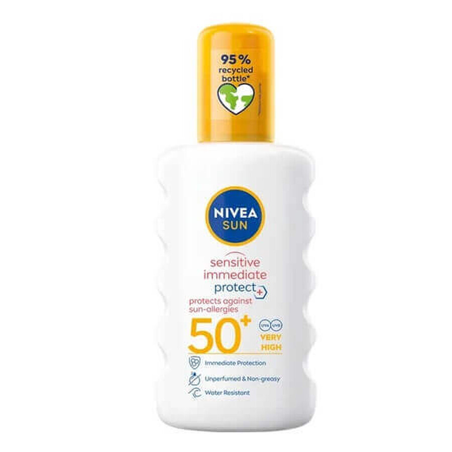 Spray per la protezione solare SPF 50+ Allergy Sensitive Protect, 200 ml, Nivea Sun