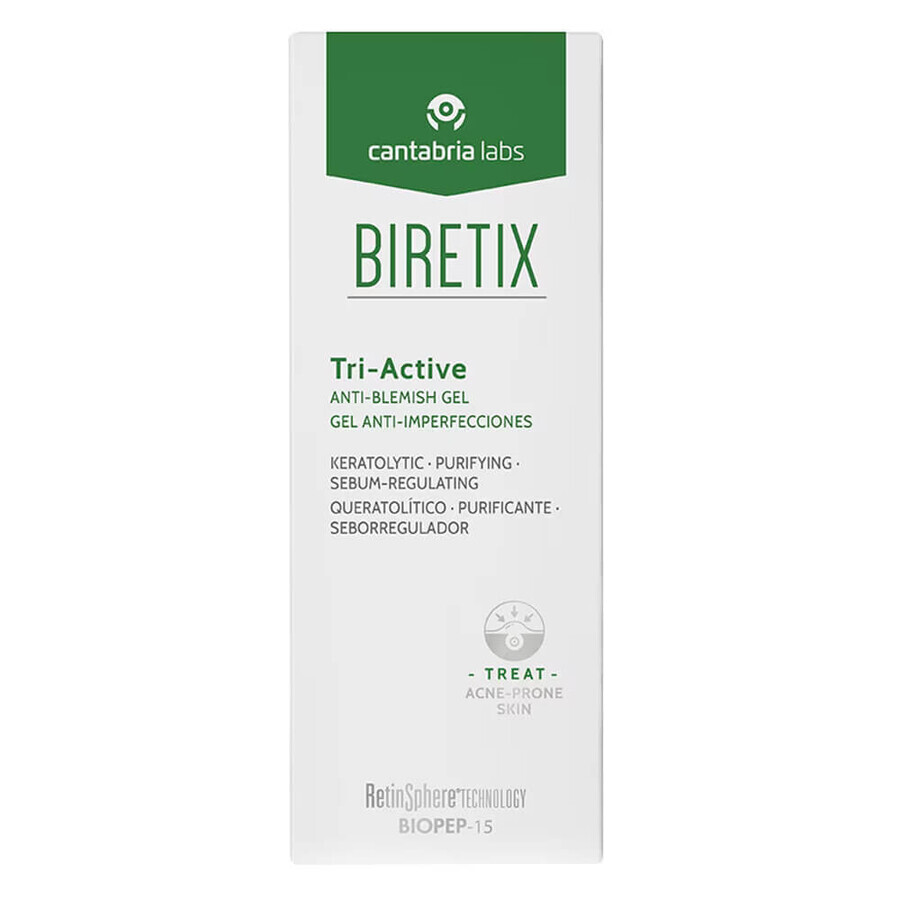 Biretix Tri-Active Gel Anti-Imperfezioni, 50 ml, Cantabria Labs 