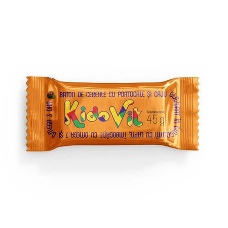 Barretta di cereali KidoVit all'arancia e anacardi, 45 g, Remedia