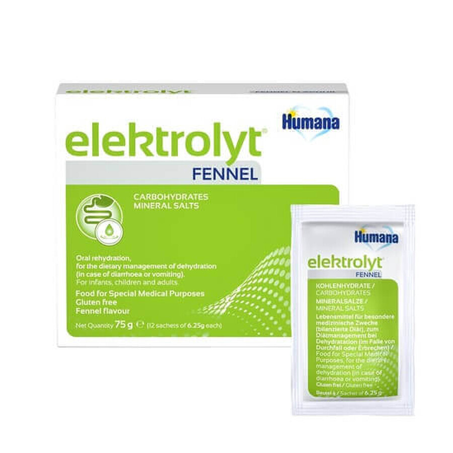 Elektrolyt met venkel, 75g, Humana