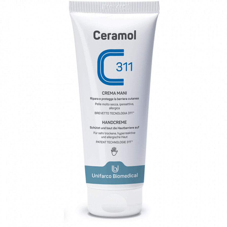 Crema de manos reparadora, 100 ml, Ceramol