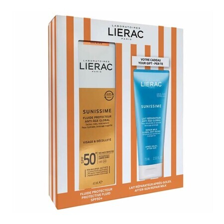 Lierac Sunissime - Cofanetto Fluido Solare SPF50 Viso 40ml + Doposole Corpo 75ml