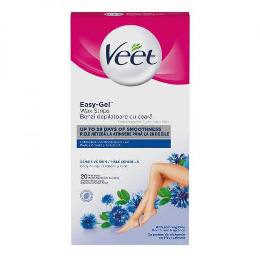 Bandas depilatorias para piel sensible, 20 unidades, Veet