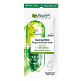 Maschera tovagliolo con cavolo riccio e niacinamide Ampoule Detox Skin Naturals, 15 g, Garnier