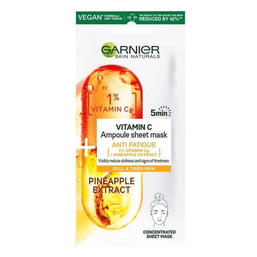 Pineapple and Vitamin Cg Anti-Fatigue Skin Naturals Ampoule, 15 g, Garnier