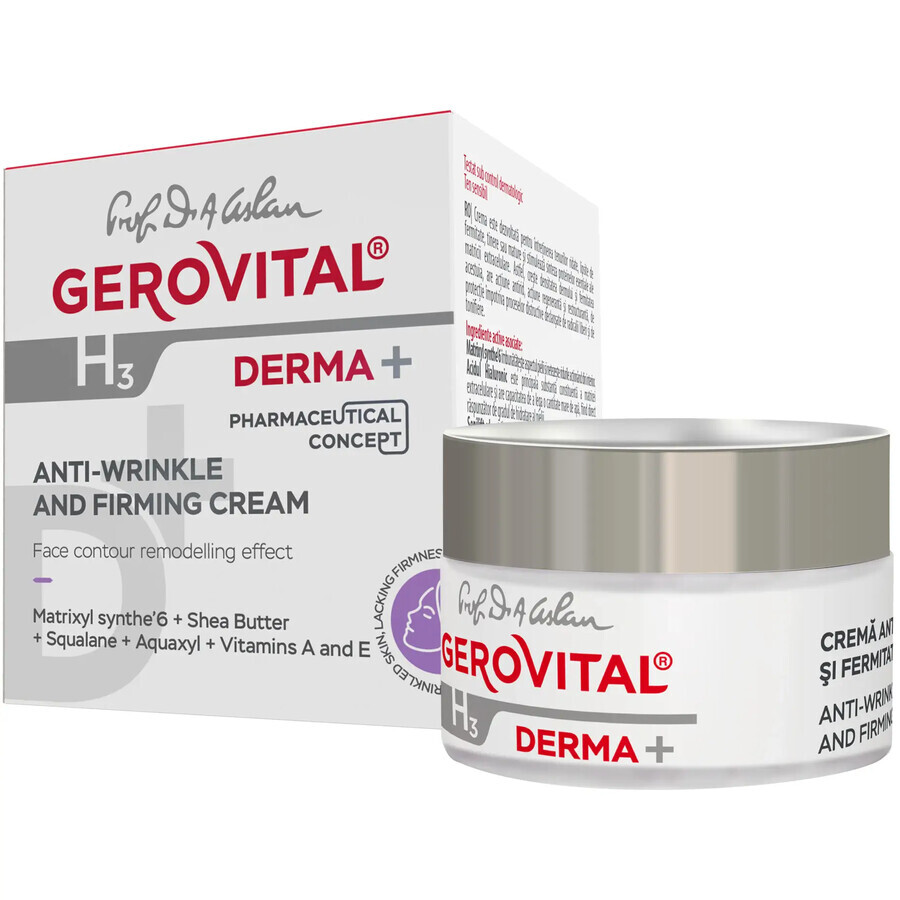 Crema antirid si fermitate Gerovital H3 Derma+, 50 ml, Farmec