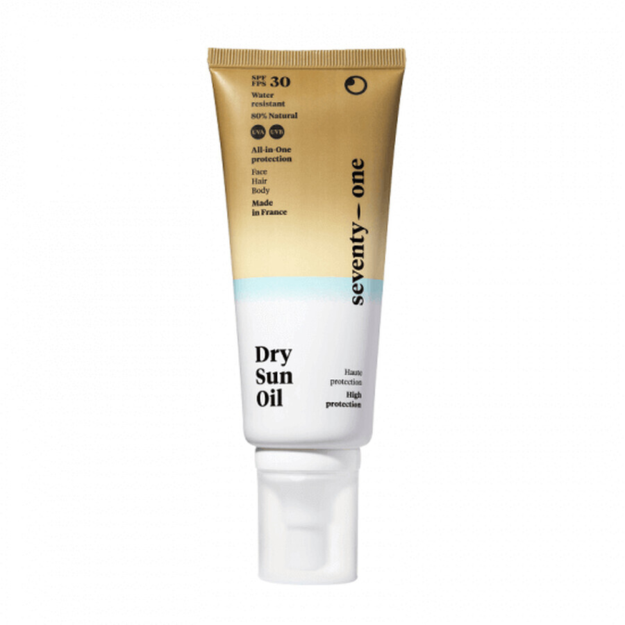 Olio secco per corpo, viso e capelli, SPF 30, UVA Dry Sun Oil, 100 ml, SeventyOne