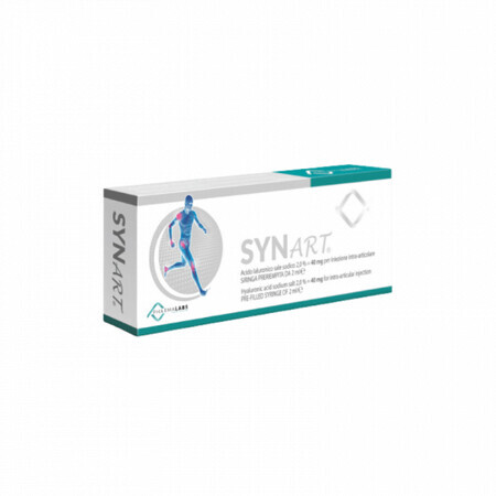 Synart, 40mg/2ml hyaluronic acid injectable solution for infiltration, 1 pre-filled syringe, Pharma Labs