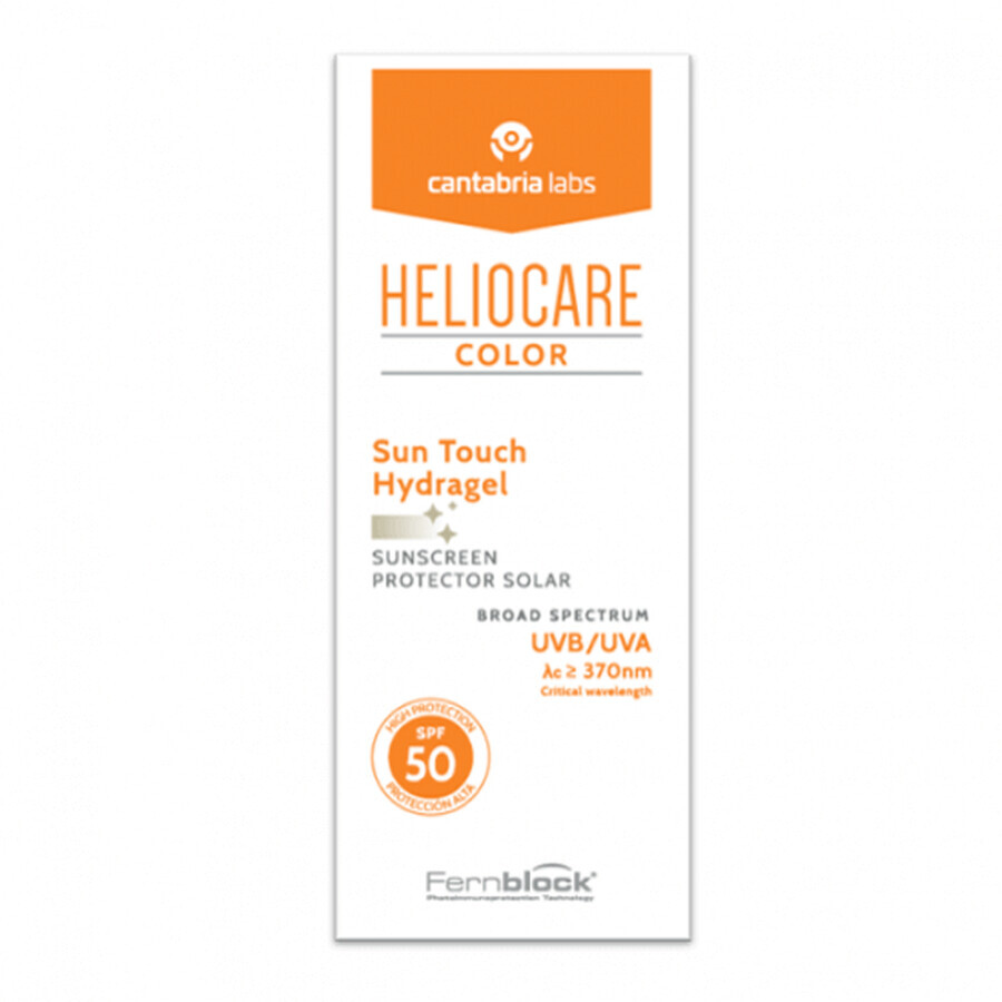 Gel protezione solare SPF 50 Sun Touch Hydragel Heliocare Color, 50 ml, Cantabria Labs