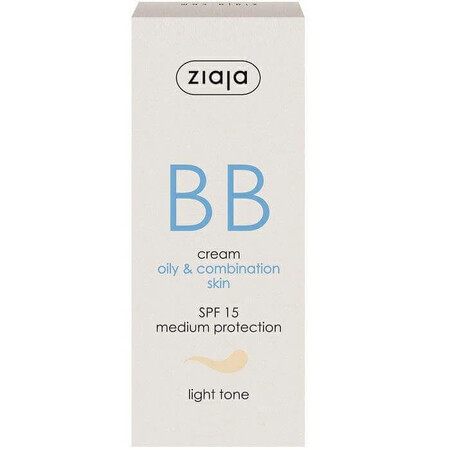 BB cream with SPF 15 light shade for oily and combination skin, 50 ml, Ziaja