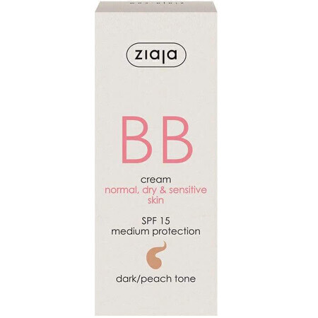 BB cream con SPF 15 tonalità scura per pelli normali e secche, 50 ml, Ziaja