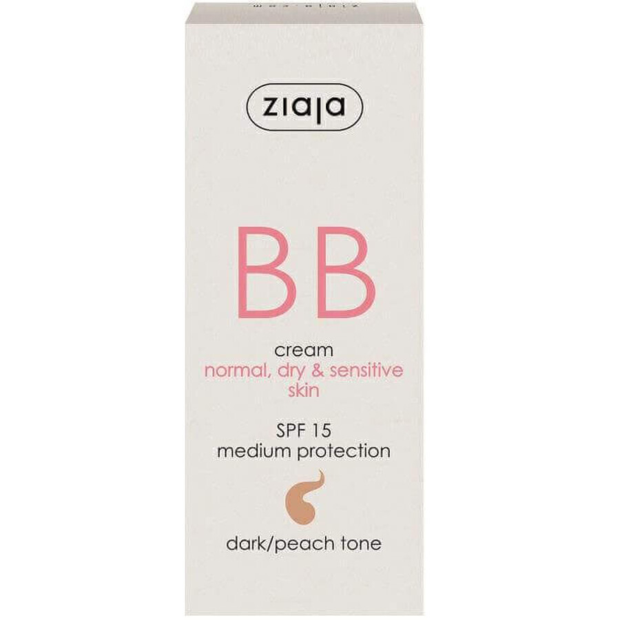 BB cream con SPF 15 tonalità scura per pelli normali e secche, 50 ml, Ziaja