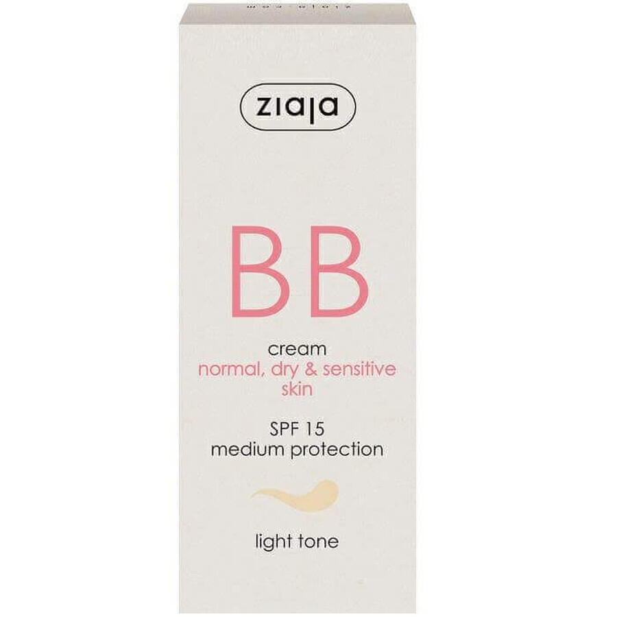 BB cream con tonalità chiara SPF15 per pelli normali e secche, 50 ml, Ziaja