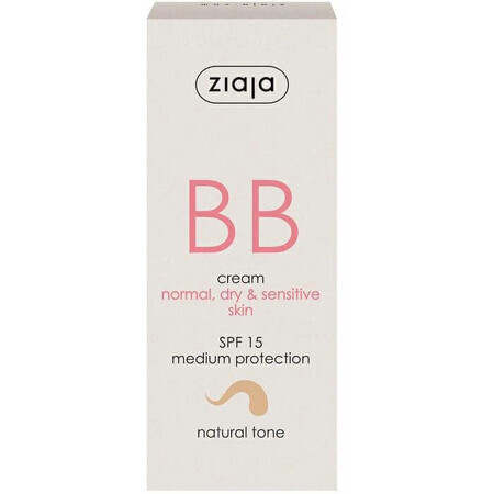 BB cream with SPF15 natural shade for normal dry skin, 50 ml, Ziaja