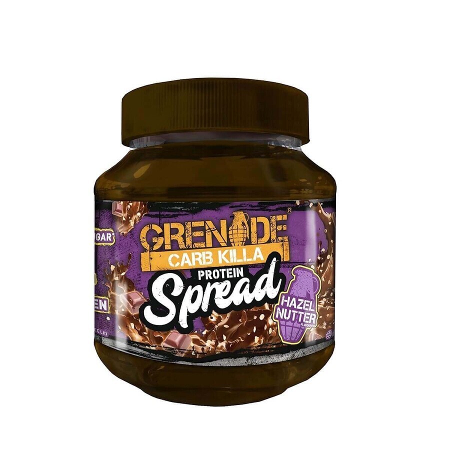 Grenade Protein Spread, Spreadable Protein Cream, Chocolate Flavored with Hazelnut Pieces, 360 G