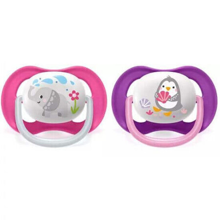 Philips Avent Ultra Luchtfopspeen, 6-18 maanden, Roze en Paars SCF080/08, Philips