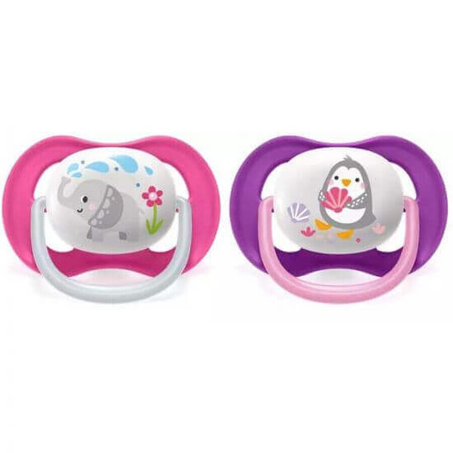 Philips Avent Ultra Luchtfopspeen, 6-18 maanden, Roze en Paars SCF080/08, Philips