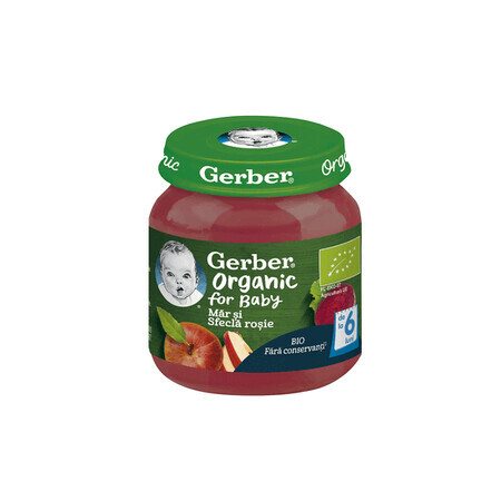 Puré de manzana y remolacha bio, 125 gr, Gerber