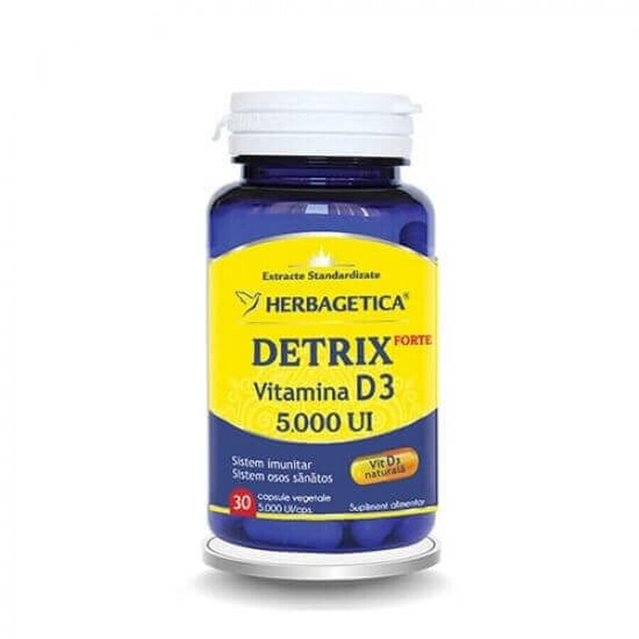 Detrix Forte Vitamine D3 5000IU, 30 gélules, Herbagetica