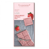 White chocolate with strawberries and organic quinoa, 70g, Benjamissimo