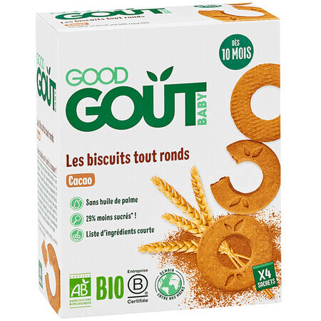 Biscotti Biologici al Cacao, +10 mesi, 80 gr, Buona Gotta