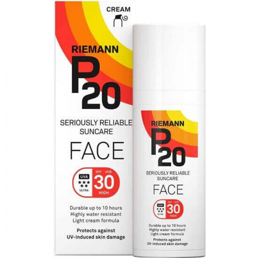 Gezichtscrème zonbescherming SPF 30, 50 g, Riemann P20