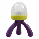 Tripod shaped silicone feeder with lid, Purple, Bbox