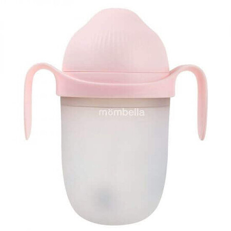 Biberon anticoliche a forma di seno, 100% silicone, rosa antico, 300 ml, Mombella