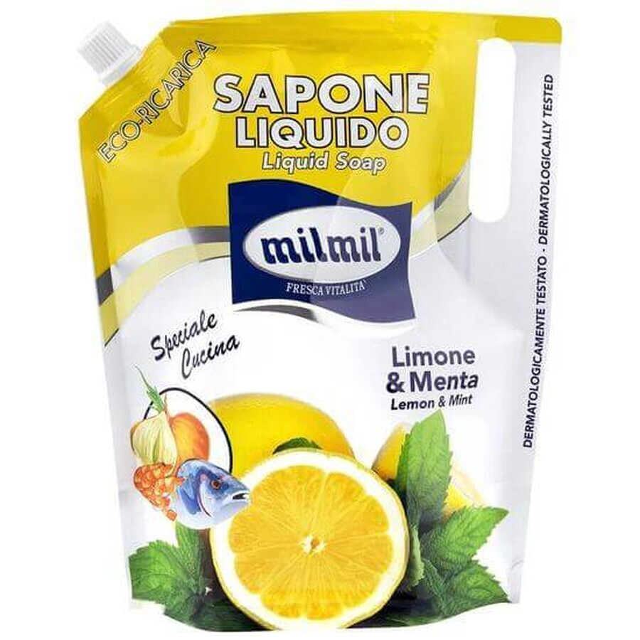 Liquid soap refill Lemon &amp; Mint, 900 ml, Milmil