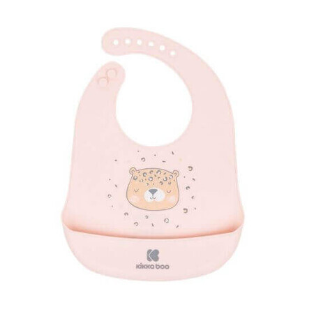 Soft silicone bib with pocket, Pink, Kikka Boo