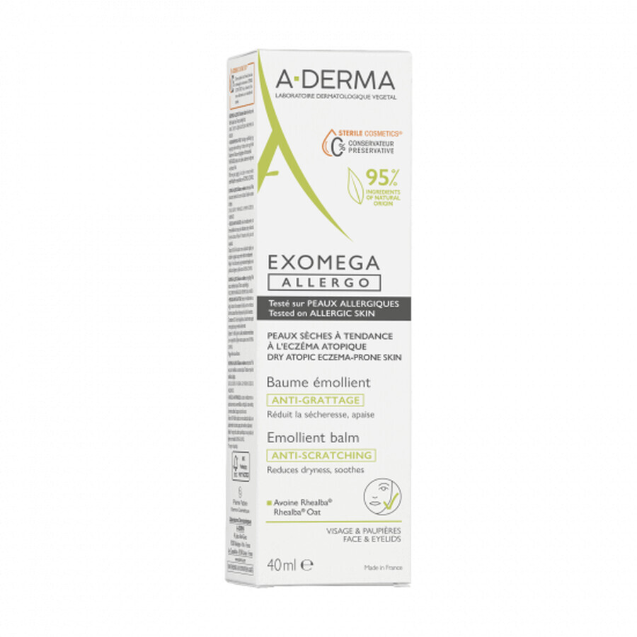 A-Derma Exomega Allergo Bálsamo Emoliente Estéril DEFI, 40 ml