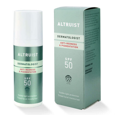 Anti-roodheid en anti-vlekken getinte crème met zonnebescherming SPF 50, 30 ml, Altruist