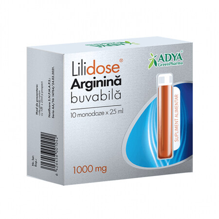 Lilidose Arginine, 1000 mg, 10 single dose, Adya Green Pharma